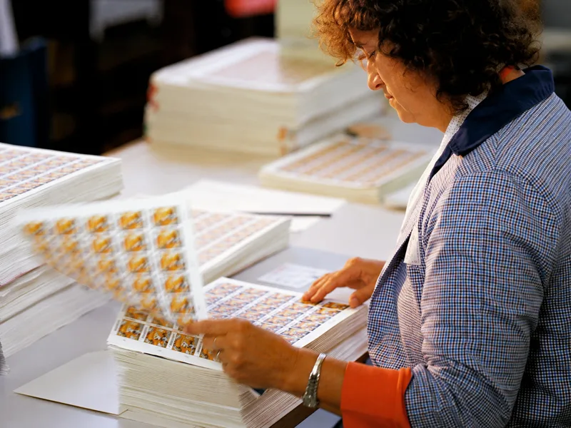 7. All printed stamps are thoroughly checked and mechanically counted.