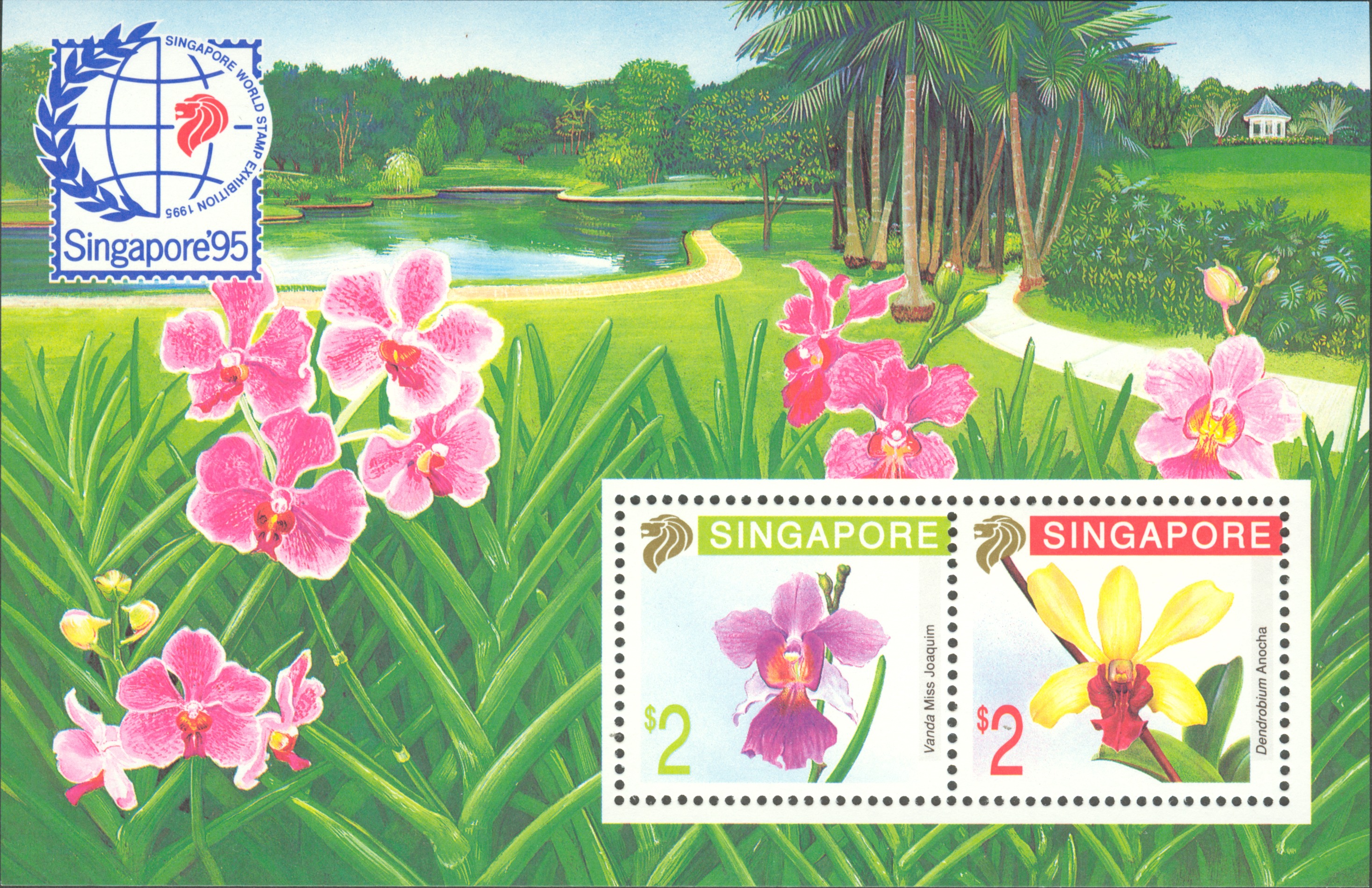 Singapore '95 Orchids Series (1st series) Stamp Collection
